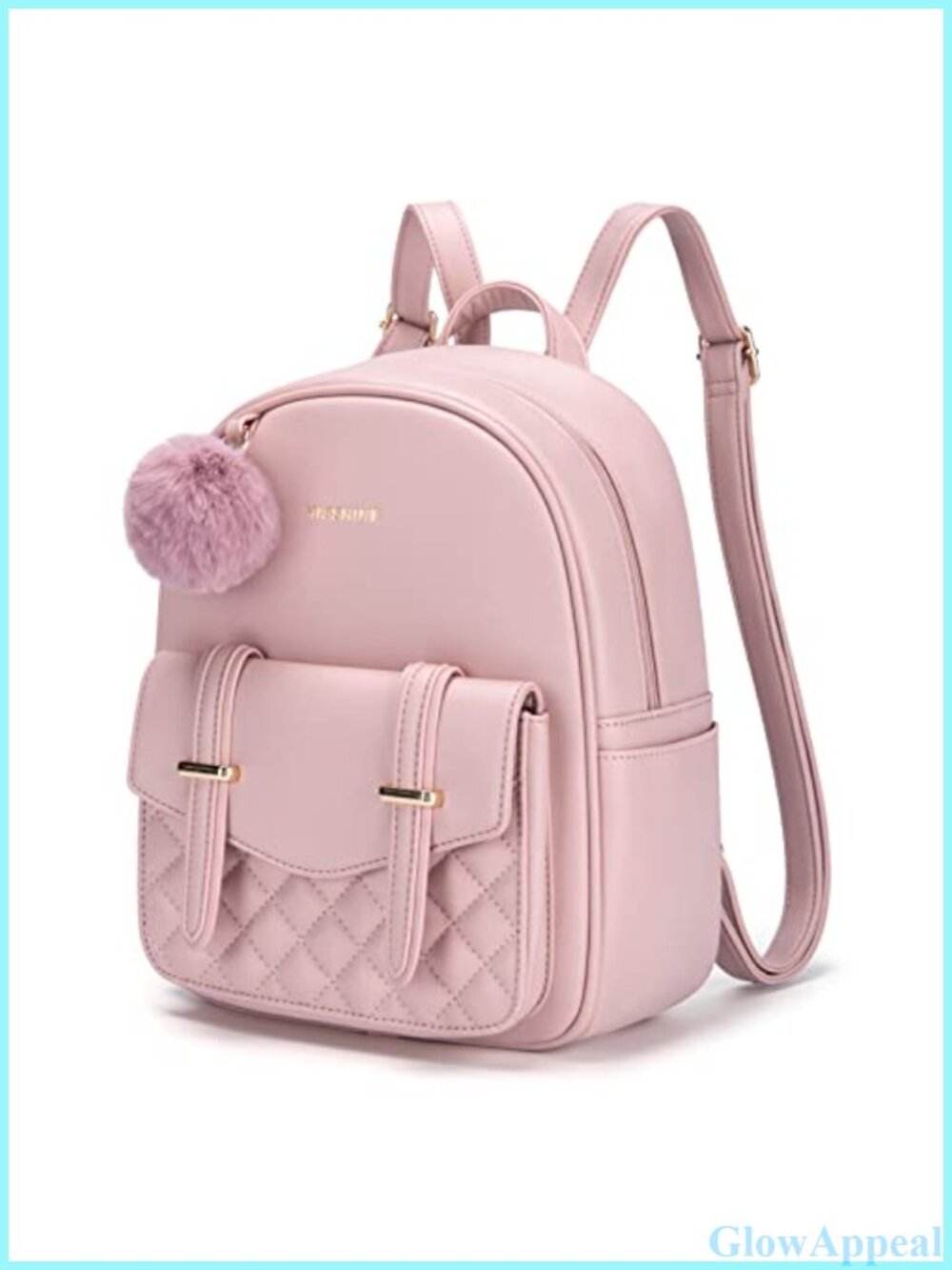 Missnine Mini Backpack for Women Cute Small Backpack Purse With Pompom PU